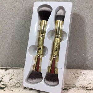 Ducare Makeup Brushes Duo End Foundation Powder Buffer and Contour Synthetic